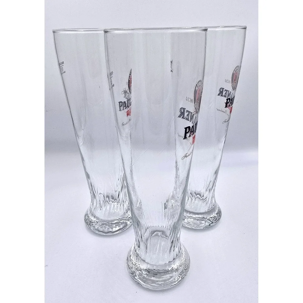 Authentic Paulaner Munchen Weissbier Beer Glasses 0.5L Made in Germany Set of 6
